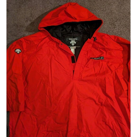 Descente Oversized Ski Poncho Pullover Jacket Red Men's Size Large - Picture 2 of 8